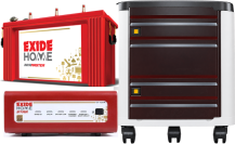 Exide STAR 1125VA Inverter And Exide Inva Master Short Tubular 150AH Combo with Trolley